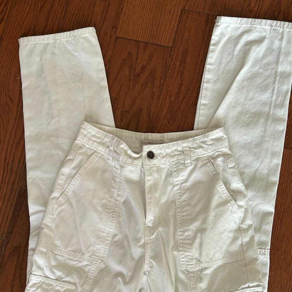 Sincerely Jules White Utilitarian Cargo Ankle Length Pants Size 25 Size 3 - Picture 9 of 11